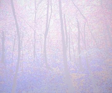 "UROBOROS(woods)", 2008, acrylic on cotton, 140 x 170 cm 