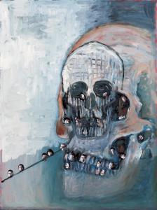 "Life in Death", 2000, 65.2 x 53 cm, oil and collage on canvas