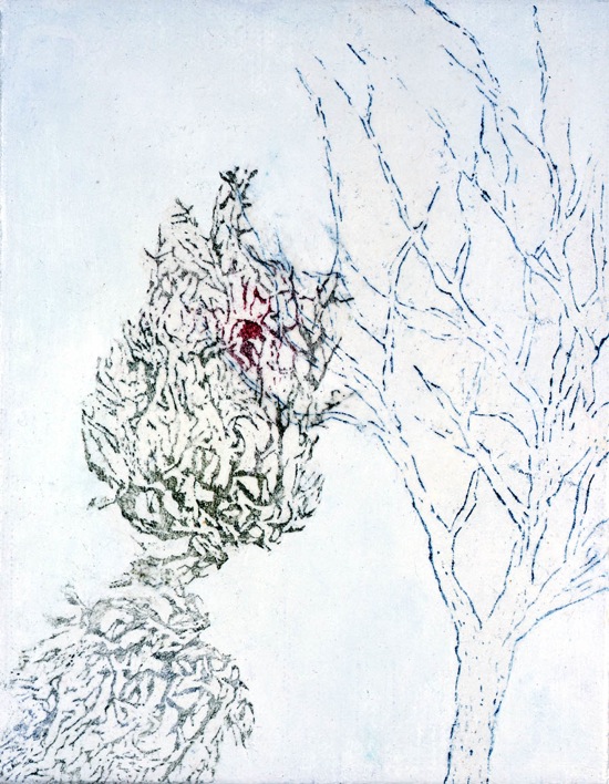 「Untitled (No.06-2) 」、2006、18 x 14 cm、油彩、ゴム版画、蜜蝋