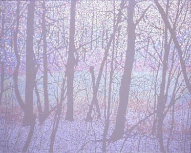 "UROBOROS(woods)", 2008, acrylic on cotton, 120 x 150 cm 