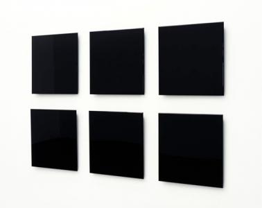 Atsushi Saga "repose / 018 - 023", 2008, MDF, urethane coat, 45 x 45.2 - 45.9 x 3.7- 4.7 cm each, installation size 102 x 160 cm