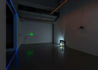"Falling rope", installation view in SCAI THE BATHHOUSE, 2013Dimensions variable, LED, LED controllers, LCD monitor, speakers, media player, cablesphoto by Nobutada OMOTE | SANDWICH